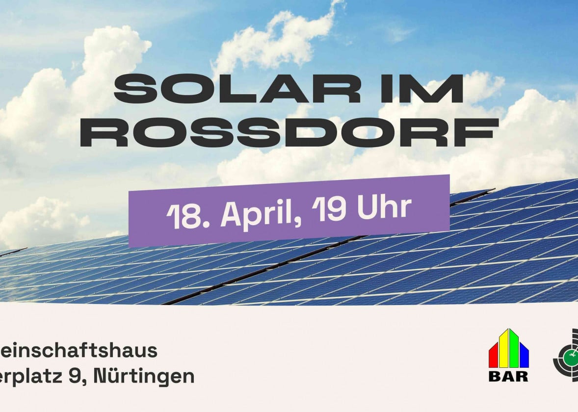 BÜRGERAUSSCHUSS UND KLIMA-TASKFORCE LADEN ZU VERANSTALTUNG SOLAR IM ROSSDORF EIN