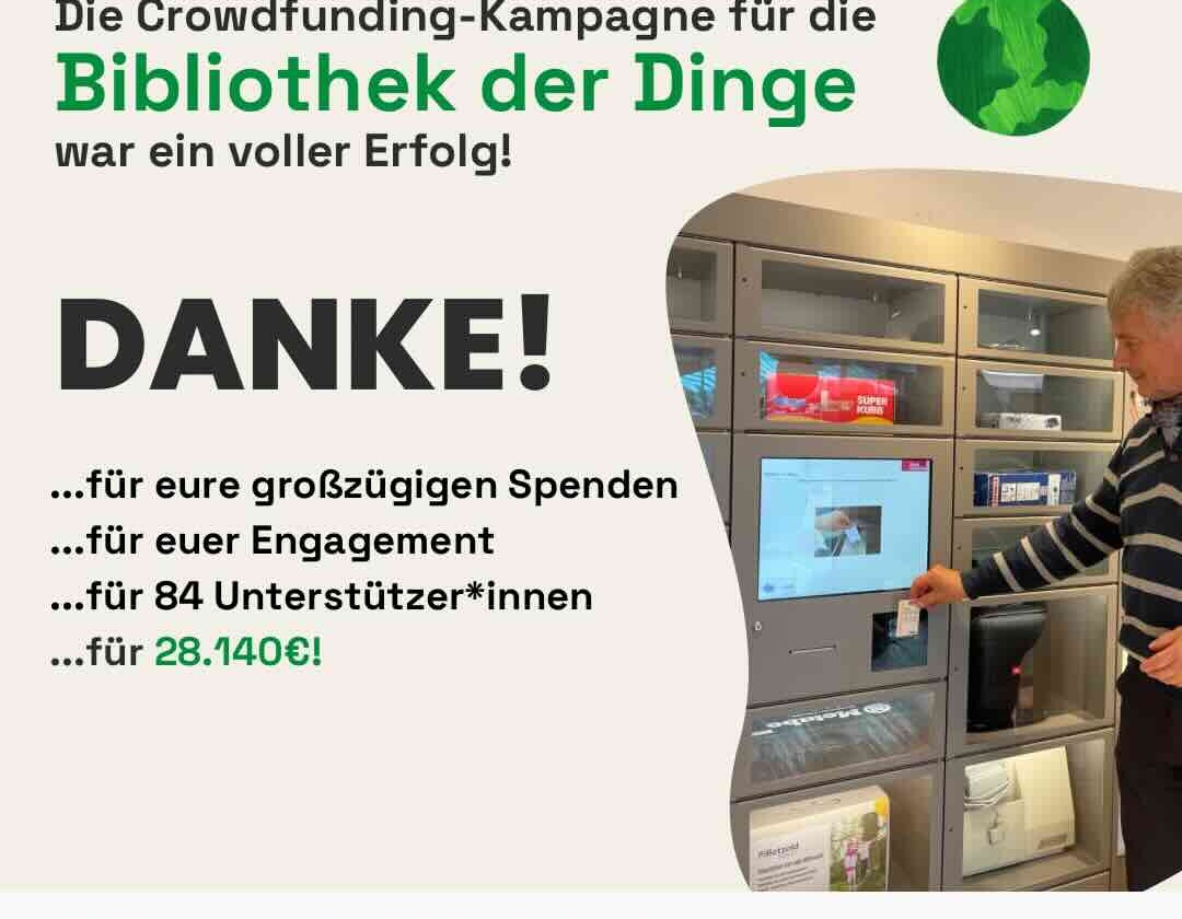 Unsere Crowdfunding-Kampagne für die Bibliothek der Dinge war ein voller Erfolg!